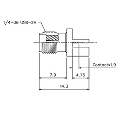 HS-SMAF Edge Type Terminal Tab For 1.22 PCB Connector (12.4G)_L14.3